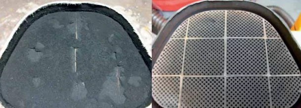 DPF filter pred a po cisteni 1